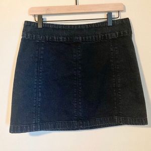 Free People black denim mini skirt, size 10